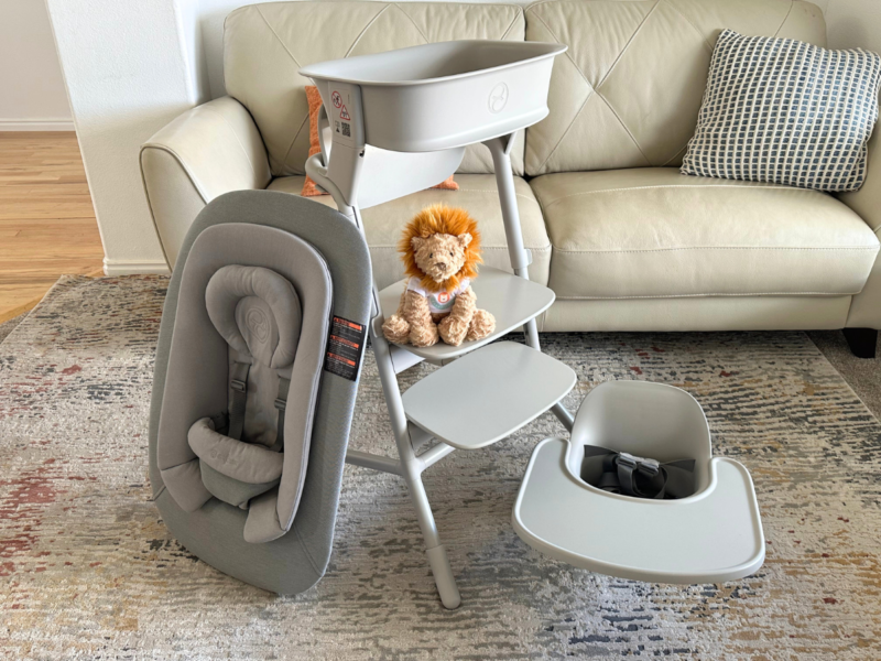Cybex Lemo 4-in-1 Learning Tower with babyseat high chair and infant bouncer