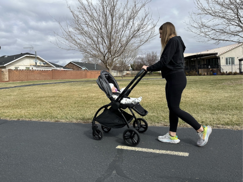Going on a walk with the Delta Revolve reversible storller