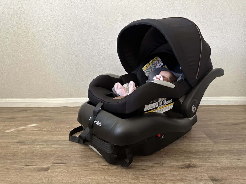 Maxi-Cosi- Mico Luxe car seat with infant inside