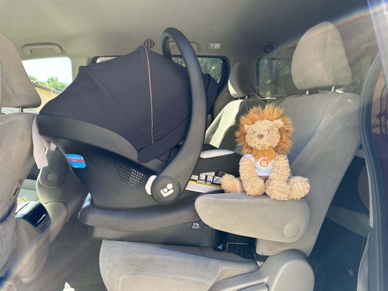 The Maxi Cosi Mico Luxe car seat installed in vehicle
