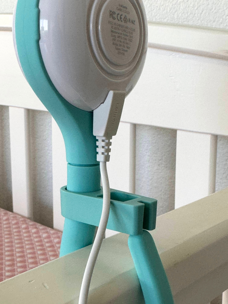 Back of Lollipop baby monitor attached to crib but doesn't reach clip