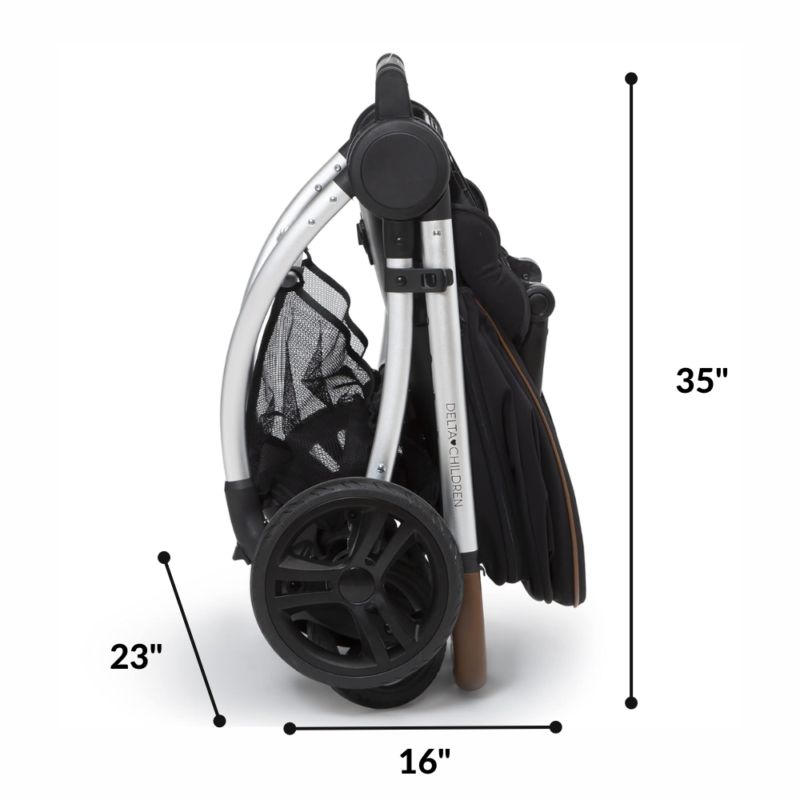 Delta children's revolve stroller folded with dimensions
