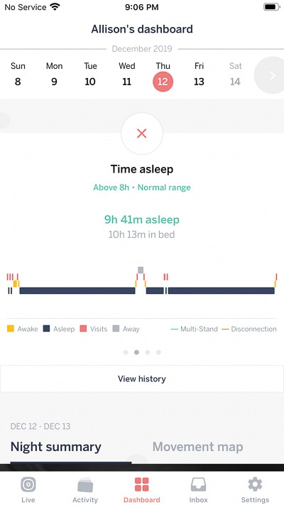 Nanit Plus app dashboard insights time asleep review - Baby Gear Essentials